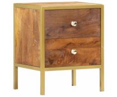 vidaXL Comodino 40x35x50 cm in Legno Massello di Mango