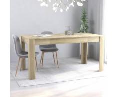 vidaXL Tavolo da Pranzo Rovere Sonoma 160x80x76 cm in Truciolato
