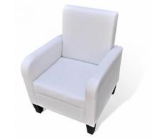 vidaXL Poltrona Bianca in Similpelle