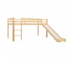 vidaXL Letto a Castello per Bambini Scivolo e Scala in Pino 97x208cm