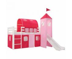 vidaXL Letto a Castello per Bambini Scivolo e Scala in Pino 97x208cm