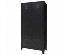 vidaXL Armadio in Metallo in Stile Industriale 90x40x180 cm Nero