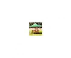 Toolport Gazebo Pieghevole 3x3m Poliestere professionale con rivestimento PVC 300 g/m² verde impermeabile