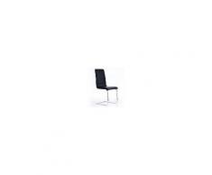Sediadaufficio Sedia per Ospiti e Sala d'attesa TORIA, ergonomica, design minimalista, in metallo e pelle color nero