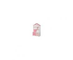 HOMCOM Scaffale Libreria Organizzatore Armadietto a Scomparti per bambini rosa