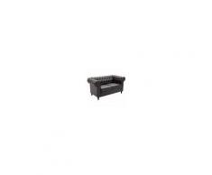 Homcom Divano Chesterfield Due Posti Trapuntato in Ecopelle Marrone Scuro 160 x 84 x 80 cm