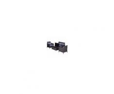 Outsunny Salotto da Esterno in PE Rattan Divano con 2 Poltrone e Tavolino Contenitore Grigio