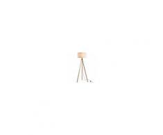 HOMCOM Modern Design Three Legged Floor Lamp , Bedroom and Office, Beige Lampshade Lampada da terra treppiede in legno con lampadine E27 moderno paralume beige