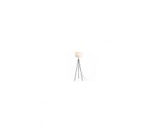 HOMCOM Lampada da terra con lampadine E27 Treppiede in metallo Soggiorno Nero