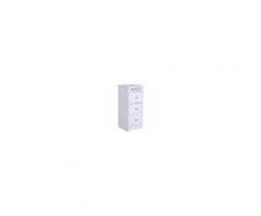 Homcom Mobiletto Cassettiera per Bagno in Legno con Decoro Intaglio Floreale Bianco 30 x 30 x 68.5cm