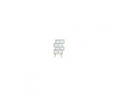 Homcom Mobiletto Cassettiera in Legno Stile Nordico Legno e Bianco, 47x29.5x81cm
