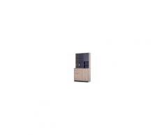 Homcom Mobile da Cucina 4 Ripiani in Legno, Rovere e Nero, 90x39x169cm