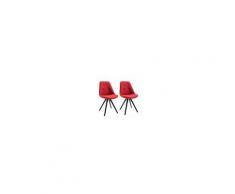 HOMCOM Set 2 Pezzi Sedie da Pranzo imbottite dal design moderno per sala da pranzo rosso