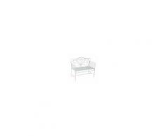 Outsunny Panchina Biposto da Giardino Stile Romantico in Ferro, Bianco, 109.5x51x95.5cm