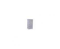 Homcom Mobiletto Cassettiera in Acciaio e Legno Bianco e Grigio 45 x 30 x 92cm