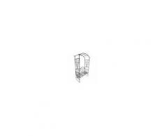 Outsunny Panchina da Giardino 2 Posti con Arco Rampicanti per Piante, Nero, 115x59x203cm