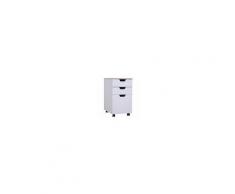 Homcom Cassettiera Armadietto Portadocumenti in Legno, Bianco, 33x45x60cm