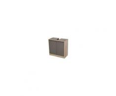 Homcom Armadietto Sottolavabo in MDF con Ritaglio per Lavandino con 2 Ante e 2 Mensole Regolabili, 60 x 30 x 60 cm