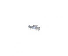 Outsunny Set Mobili da Esterno 4 Pezzi in PE Rattan Grigio Divanetto e Poltroncine con Tavolino