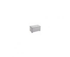 Homcom Cassapanca Portaoggetti Multiuso con 2 Sgabelli Pouf in Velluto, Grigio Perla