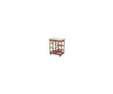 Homcom Carrello da Cucina Multiuso in Legno di Pino con 4 Ruote e Cassetti 74x37x75cm, Marrone Chiaro