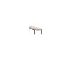 Homcom Panca Fondoletto Semicircolare con Struttura in Legno e Imbottitura in Stile Chesterfield Beige 140,5x51x48cm