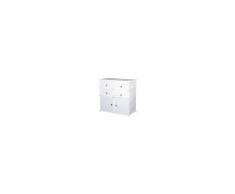 Homcom Armadio Guardaroba Scarpiera Modulare in Plastica 6 Cubi Bianco, 75x37x73cm