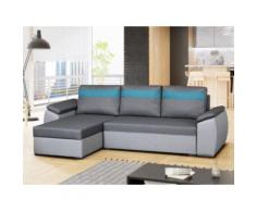 Divano letto angolare in tessuto Antracite e grigio - MARCHAL