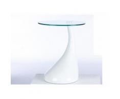 Tavolino design con piano in vetro temperato Bianco - PEARL III