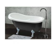 Vasca da bagno freestanding retro 145x74xH77 cm 171L Nero - EGEE II