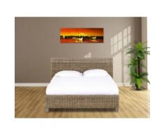 Letto 160 x 200 cm in Giunco intrecciato e mango - SAVANA II
