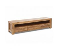 Mobile TV con 1 nicchia e 3 cassetti in Teak massello - LOFT II