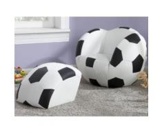 Poltrona e pouf per bambini in similpelle Nero e bianco - FOOTY