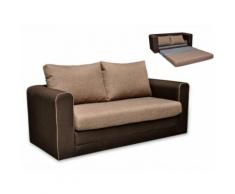 Divano letto 2 posti in tessuto Marrone e beige - DANUBE