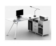 Scrivania porta PC angolare con scomparti - ALCEME