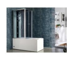 Doccia/Vasca idromassaggio DARIA in acrilico rinforzato vetro grigio scuro - 75x150x215 cm - 30 microgetti e 6 getti grandi