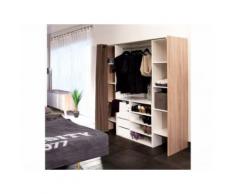 Set guardaroba + credenza Bianco/Quercia e Tortora- EMERIC