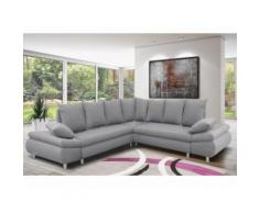 Divano letto angolare con contenitore in tessuto Grigio - XL FELTON