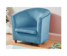 Poltrona cabriolet per bambini in velluto Blu pastello - BADIS