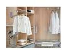 Caesaroo Appendiabiti per Armadio Hang regolabile 45-60 cm in acciaio Cromato Lucido cromato lucido