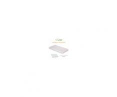 EverGreenWeb Materasso Lettino o Culla per Bambini alto 12 cm colore Bianco + Cuscino Antisoffoco su misura Gratis con Fodera in Cotone Naturale, Rivestimento Sfoderabile con Zip e Lavabile in lavatrice - Symba