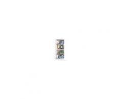 Caesaroo Libreria 130 cm Bianco frassinato e Rovere con 3 ripiani Rovere e Bianco
