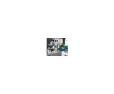 Caesaroo Libreria Zig Zag 145 cm Bianco opaco e cemento con quattro ripiani Bianco