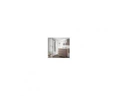 Caesaroo Mobile bagno a terra 85 cm in legno Rovere eternity con lavabo in porcellana Con specchio e lampada LED - 85 cm