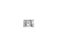 Bagno Mobile a terra 80 cm Bianco lucido con specchio Bianco - Con lampada Led