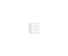 Caesaroo Comò bianco opaco 3 cassetti Bianco