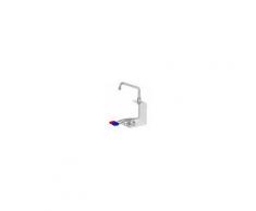 Gastrodomus Rubinetto miscelatore a pedale con doppia leva di comando e basetta esagonale - acqua calda/fredda - lunghezza canna 30 cm
