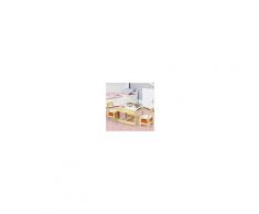 Costway Set tavolo con 2 sedie per bambini in legno Set di 3 pezzi mobili per bimbi 62x62x48cm Colorato