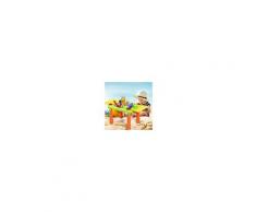 Costway Tavolo per sabbia ed acqua per bambini 2 in 1 da interno ed esterno Set gioco da spiaggia 18 pezzi con pala rastrelli clessidra