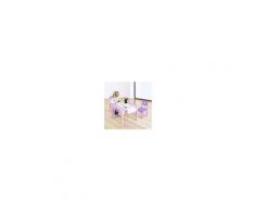 Costway Set tavolo da disegno per bambini con portarotolo di carta e 2 cassetti Rosa + Viola